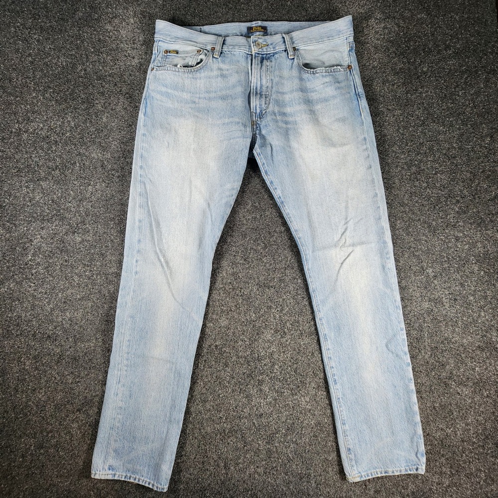 Polo Ralph Lauren Sullivan Slim Jeans Mens 33x32 Light Wash Stretch Denim